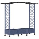 vidaXL Hevet Bed med Trellis og Tak Grå 169 x 40 x 129 cm PP