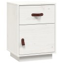 vidaXL Nattbord hvit 40x34x55 cm heltre furu