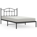 vidaXL Sengeramme i metall med hodegavl svart 107x203 cm