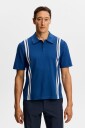 J. Lindeberg Rylan Stripe Knit Golf Polo   Navy   S