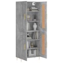 vidaXL Highboard betong grå 69,5x34x180 cm konstruert tre 8720845490997