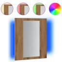 vidaXL Speilskap med LED artisan eik 40x12x45 cm konstruert tre
