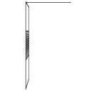 Dusjvegg svart 100x195 cm klart ESG-glass
