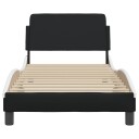  Sengeramme med hodegavl svart og hvit 90x190 cm kunstlær 8721012268623
