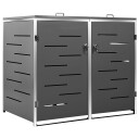vidaXL Søppeldunkskur dobbelt 138x77,5x115,5 cm rustfritt stål