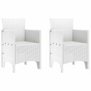 Hagemøbler 2 stk Hvit Poly Rattan