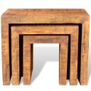 vidaXL Settbord 3 deler heltre mango
