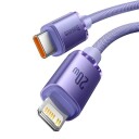Baseus Crystal 20W PD USB-C til Lightning Kabel 2m Lilla