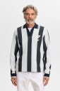 J. Lindeberg Silas Stripe Polo Knit Navy L