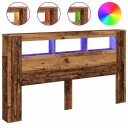  Sengegavl med LED gammelt tre 180x18,5x103,5 cm konstruert tre 8721158446770