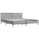  Sengeramme grå sonoma 200x200 cm konstruert tre og metall 8721102613166