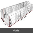 B2X Utendørs Metallkaninbur Med Soltak 180X75X75Cm