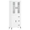 vidaXL Highboard hvit 69,5x34x180 cm konstruert tre 8720845480790