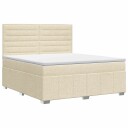 vidaXL Kontinentalseng med madrass Krem 140 x 190 cm Stoff
