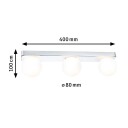 Paulmann - Gove 3 Vegglampe IP44 Dim. Chrome/Satin