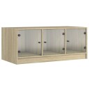  Salongbord med glassdører sonoma eik 102x50x42 cm 8721012213654