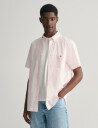 GANT Reg Poplin Gingham Ss Shirt - Pink - S