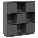 vidaXL Highboard grå 110,5x35x117 cm heltre furu