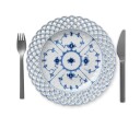 Royal Copenhagen Musselmalt Helblonde tallerken 25 cm gjennomskåret kant