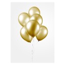 10 stk Gullfarget Metallisk Ballonger 30 cm