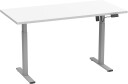 LonaE skrivebord elektrisk hev-senk-funksjon 110x80x71-120cm hvit sølvfarget.