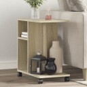  Sidebord med hjul sonoma eik 50x30x55 cm konstruert tre 840571