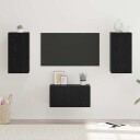  TV benksett 3 pcs Svart eik 60 x 30 x 30 cm Konstruert tre
