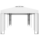 vidaXL Paviljong med dobbelt tak 3x6 m hvit