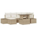 vidaXL Hagesofa Set 7 stk. Beige og krem polyrotting