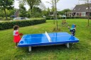 Lavt Bordtennisbord HeBlad i betong Blå   Vandalsikkert