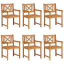 hagemøbler 6 stk 56x55.5x90 cm Solid akasietre