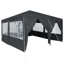  Party Tent med 8 Sidevegger Antrasitt 4x4 m PE