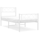  Sengeramme i metall med hode  og fotgavl hvit 100x200 cm