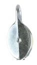 CAL Blokk m/ Nylonhjul - Enkel - Sinklegering - 50mm - 12mm tau