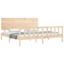 vidaXL Sengeramme med hodegavl 200x200 cm heltre 8720845985912