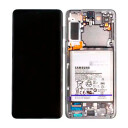 Samsung LCD Skjerm og Batteri for Galaxy S21 Plus 5G Phantom Silver