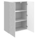 vidaXL Vegghengt skap Høgglans hvit 66 x 34,5 x 90 cm Konstruert tre