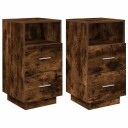  Nattbord 2 stk med 2 skuffer røkt eik 36x36x68 cm 8721158574664