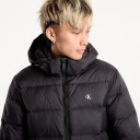 Calvin Klein Jeans Ls Nylon Zip Off Hood Down Puffe - Black - L