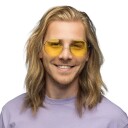 Boland - Party glasses Hippie XL Yellow