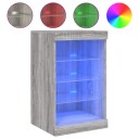 vidaXL Skjenk med LED-lys grå sonoma 41x37x67 cm