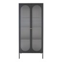House Nordic Adelaide Vitrineskap 35x90x110 - Sort m. riflet glassdør 1605009-02-0 1704815-01-0