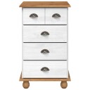  Skap med skuffer Hvit 45,8 x 40 x 79 cm Massivt furutre