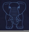 DYR Cph Collegegenser   Dyrebelg   Dark Navy Outline Elephant   DYR   10 år (140)   Collegegenser   Blå