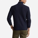 Ralph Lauren Mesh-Knit Cotton Quarter-Zip Sweater - Navy Heather Blå L