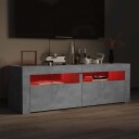 vidaXL TV-benk med LED-lys betonggrå 120x35x40 cm