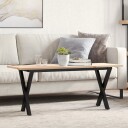  Salongbord X-ramme 110x40x45 cm heltre furu og støpejern 3282689
