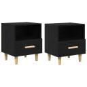  Nattbordskap 2 pcs Svart eik 40 x 35 x 47.5 cm Konstruert tre
