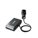 Dudao 3-i-1 Billader med 2x USB Svart - Sigarettuttak Splitter