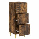 vidaXL Skuffeskap Røkt Eik 33 x 34,5 x 90 cm Konstruert tre
